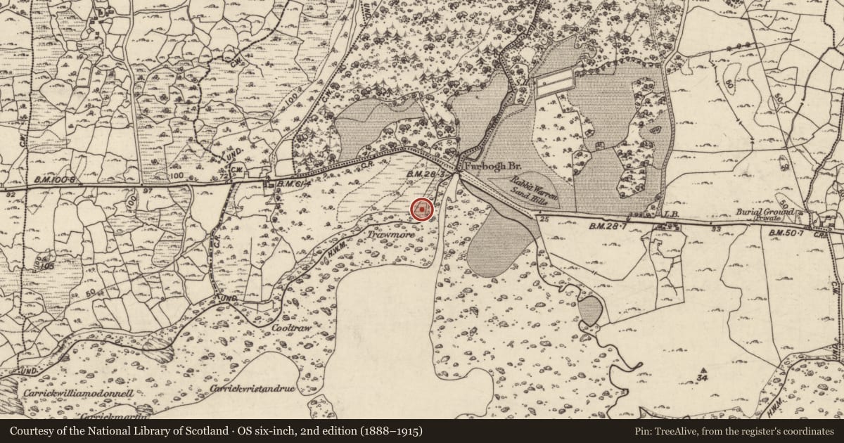 Ordnance Survey six-inch map, 2nd edition (1888–1915) covering the location of Hearth, Aill An Phréacháin, County Galway, with a pin at the register's coordinates