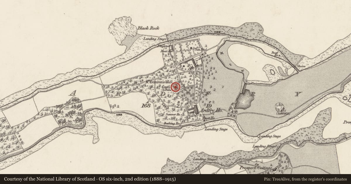 Ordnance Survey six-inch map, 2nd edition (1888–1915) covering the location of Castle - tower house, Ardfry, County Galway, with a pin at the register's coordinates