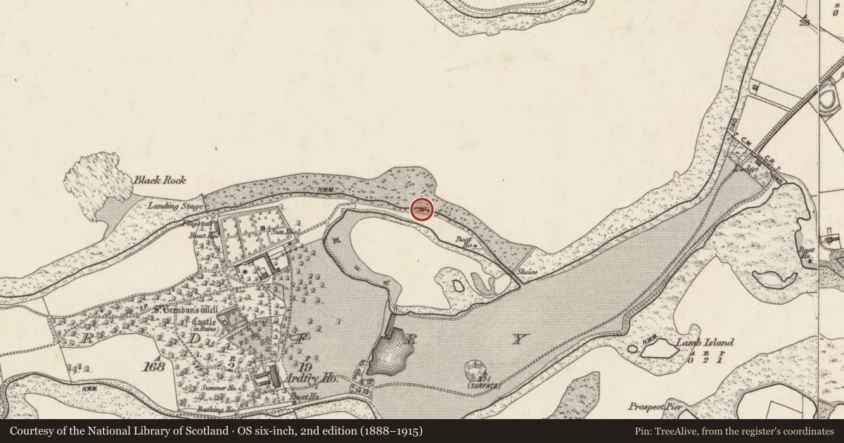 Ordnance Survey six-inch map, 2nd edition (1888–1915) covering the location of Midden, Ardfry, County Galway, with a pin at the register's coordinates