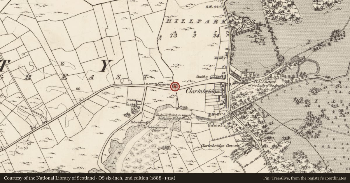 Ordnance Survey six-inch map, 2nd edition (1888–1915) covering the location of Well, Ballynamanagh East, County Galway, with a pin at the register's coordinates