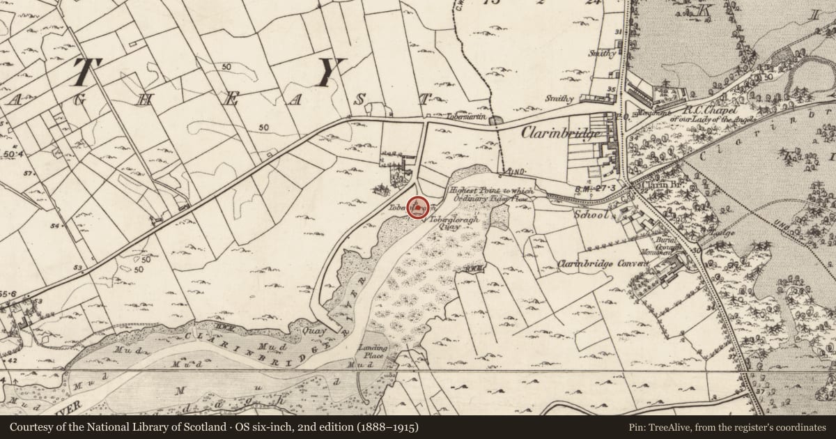 Ordnance Survey six-inch map, 2nd edition (1888–1915) covering the location of Well, Ballynamanagh East, County Galway, with a pin at the register's coordinates