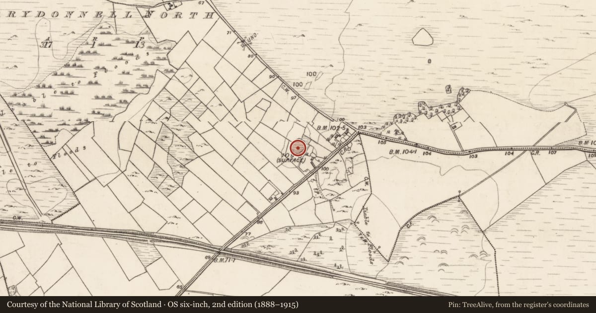 Ordnance Survey six-inch map, 2nd edition (1888–1915) covering the location of Ringfort - cashel, Derrydonnell North, County Galway, with a pin at the register's coordinates