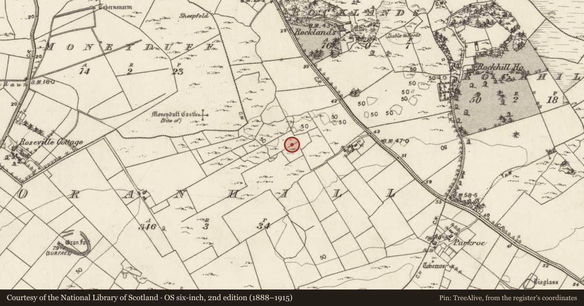 Ordnance Survey six-inch map, 2nd edition (1888–1915) covering the location of House - indeterminate date, Oranhill, County Galway, with a pin at the register's coordinates