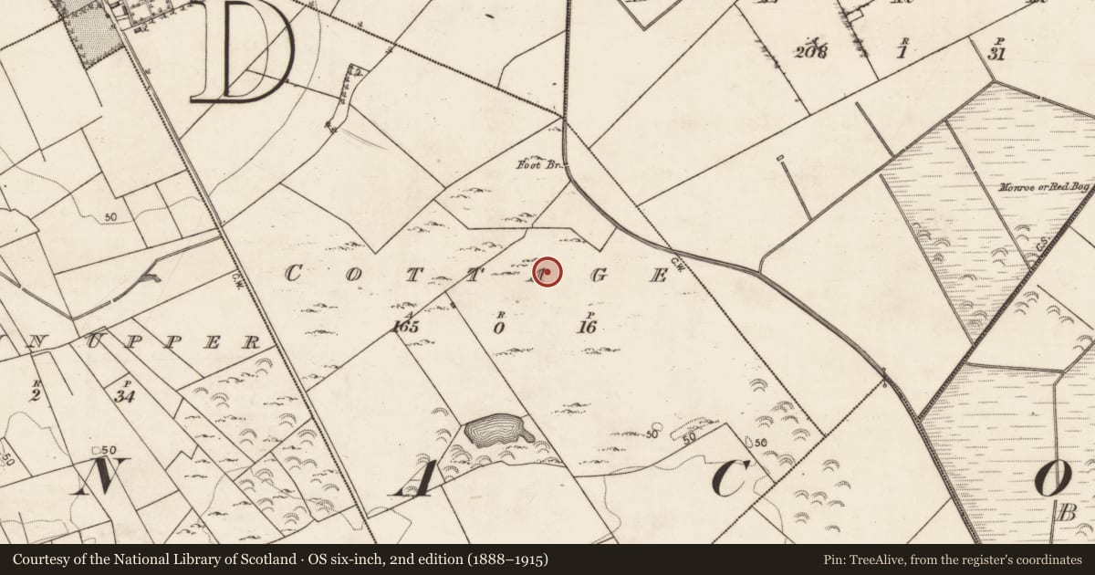 Ordnance Survey six-inch map, 2nd edition (1888–1915) covering the location of House - indeterminate date, Cottage, County Galway, with a pin at the register's coordinates