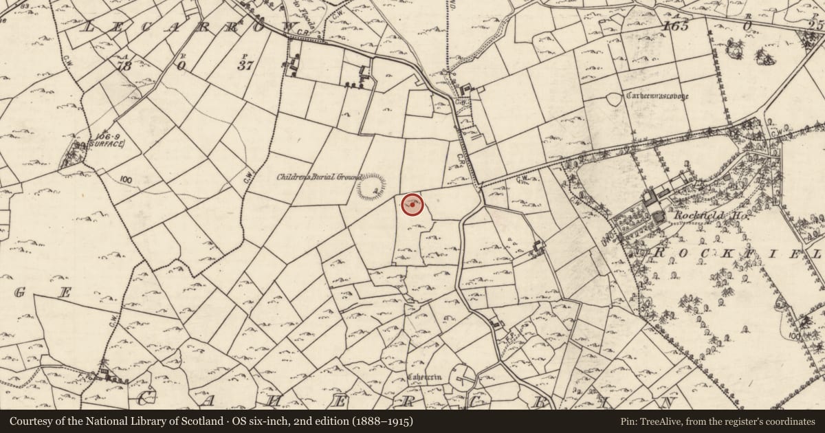 Ordnance Survey six-inch map, 2nd edition (1888–1915) covering the location of House - indeterminate date, Cahercrin, County Galway, with a pin at the register's coordinates