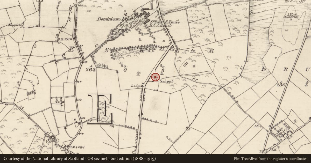 Ordnance Survey six-inch map, 2nd edition (1888–1915) covering the location of Chapel, Esker, County Galway, with a pin at the register's coordinates