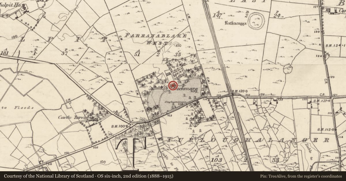 Ordnance Survey six-inch map, 2nd edition (1888–1915) covering the location of House - 18th/19th century, Farranablake West, County Galway, with a pin at the register's coordinates