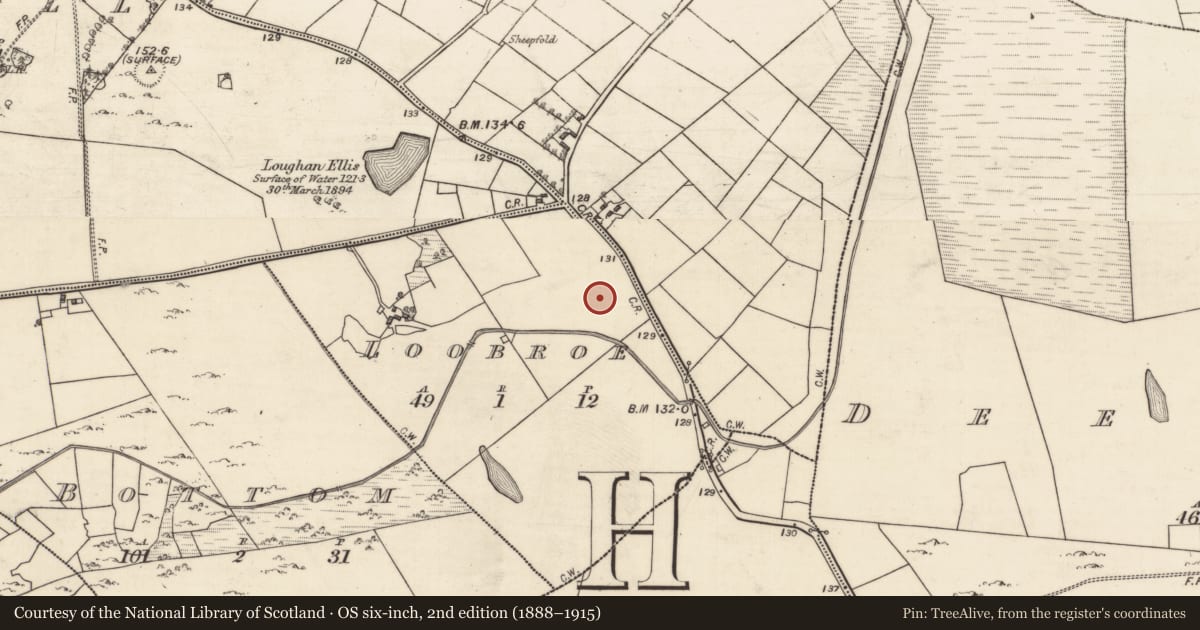 Ordnance Survey six-inch map, 2nd edition (1888–1915) covering the location of Well, Loobroe, County Galway, with a pin at the register's coordinates