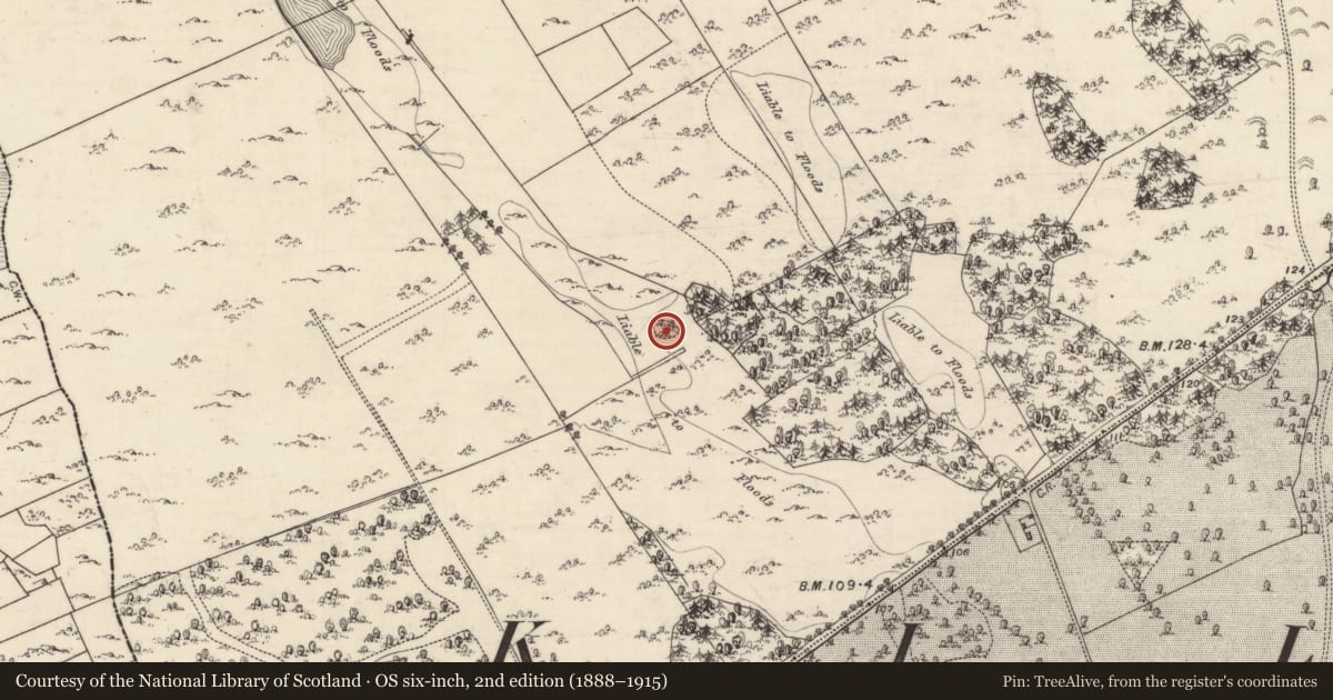 Ordnance Survey six-inch map, 2nd edition (1888–1915) covering the location of Designed landscape feature, Moyode, County Galway, with a pin at the register's coordinates