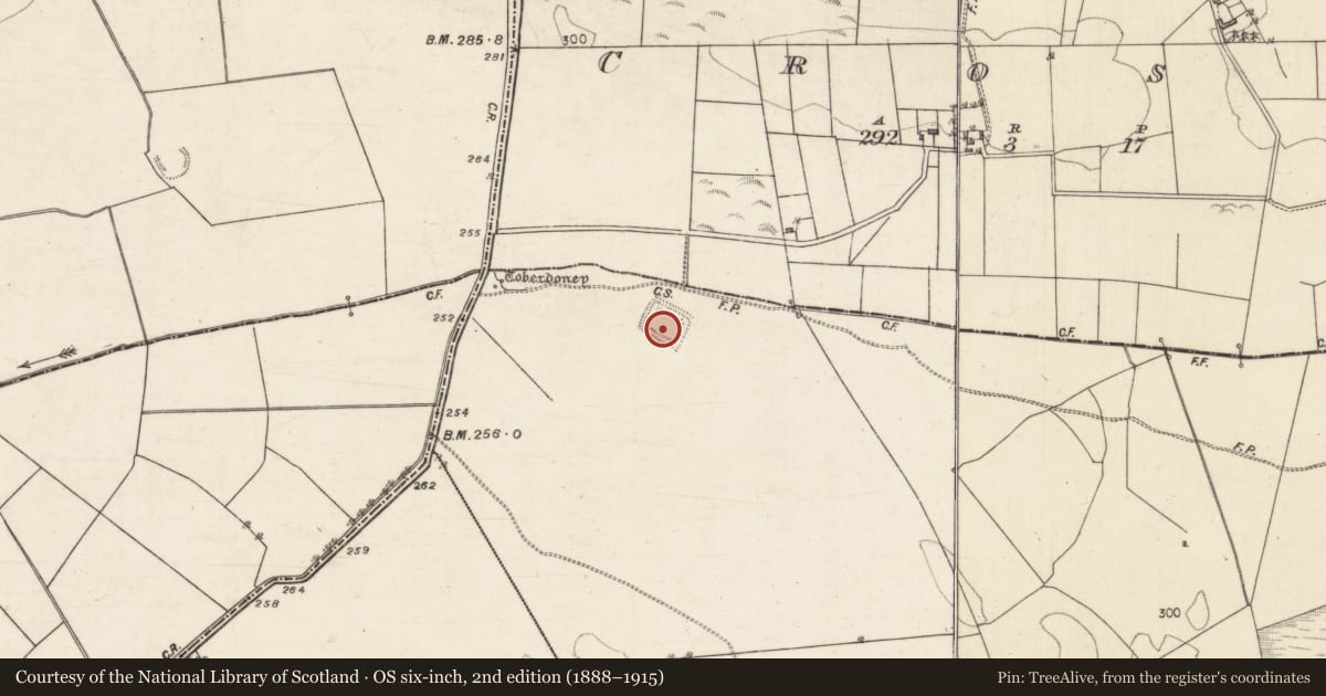 Ordnance Survey six-inch map, 2nd edition (1888–1915) covering the location of Moated site, Ben Beg, County Galway, with a pin at the register's coordinates