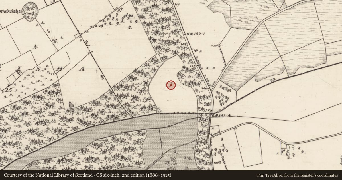 Ordnance Survey six-inch map, 2nd edition (1888–1915) covering the location of Enclosure, Bookeen South, County Galway, with a pin at the register's coordinates