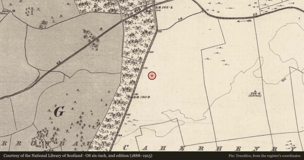 Ordnance Survey six-inch map, 2nd edition (1888–1915) covering the location of Quarry, Caherhenryhoe, County Galway, with a pin at the register's coordinates