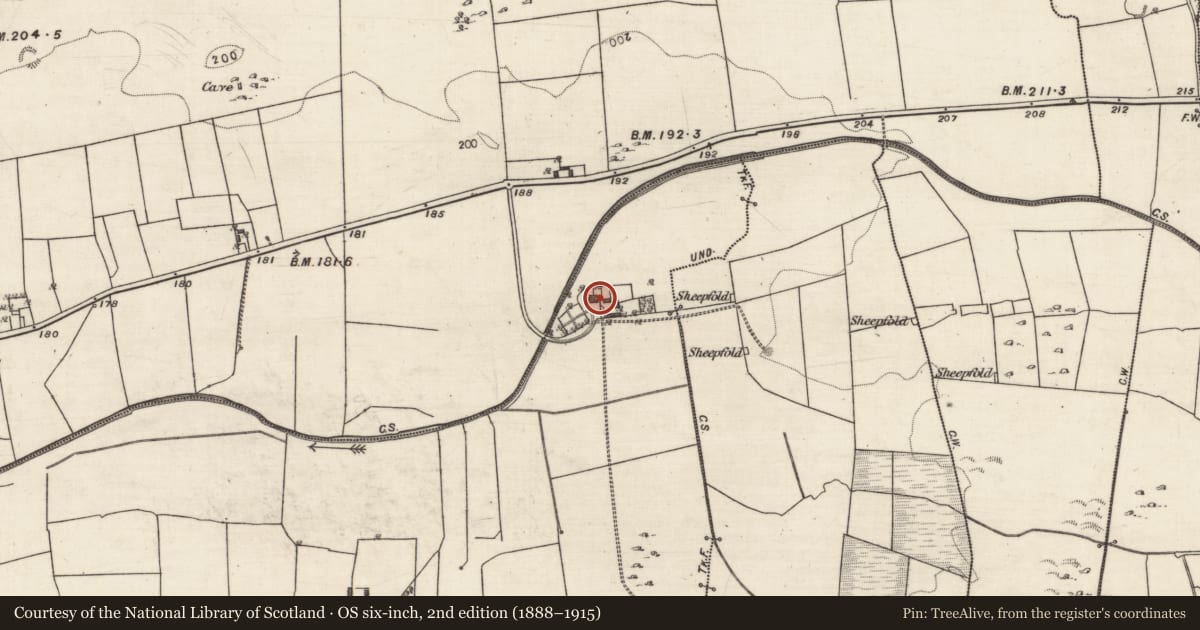 Ordnance Survey six-inch map, 2nd edition (1888–1915) covering the location of Mill - corn, Cahertinny, County Galway, with a pin at the register's coordinates
