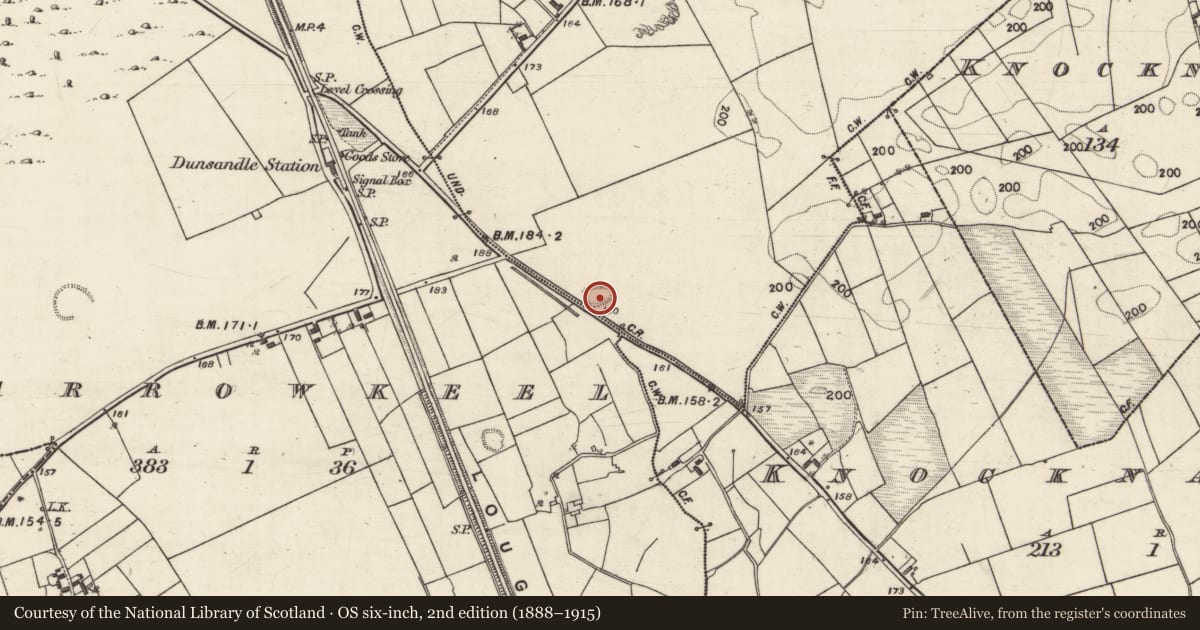 Ordnance Survey six-inch map, 2nd edition (1888–1915) covering the location of Ringfort - rath, Clashaganny, County Galway, with a pin at the register's coordinates