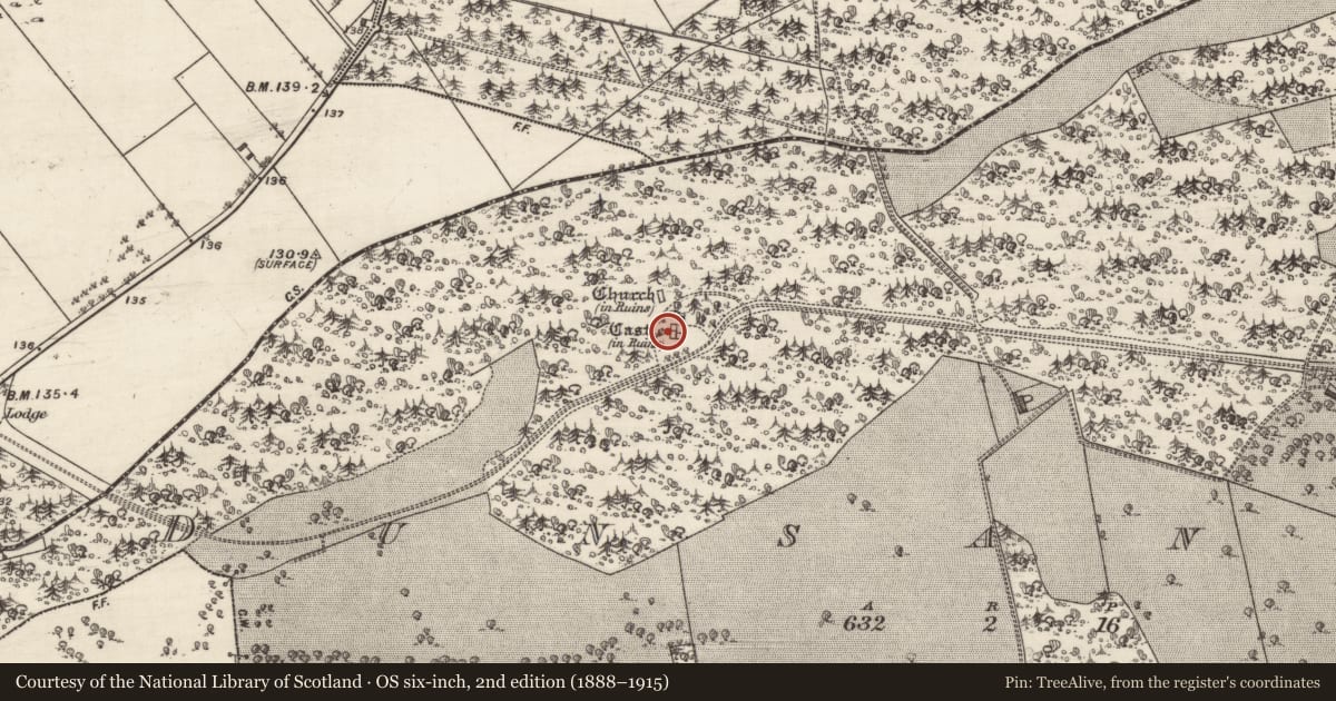 Ordnance Survey six-inch map, 2nd edition (1888–1915) covering the location of Castle - tower house, Dunsandle, County Galway, with a pin at the register's coordinates