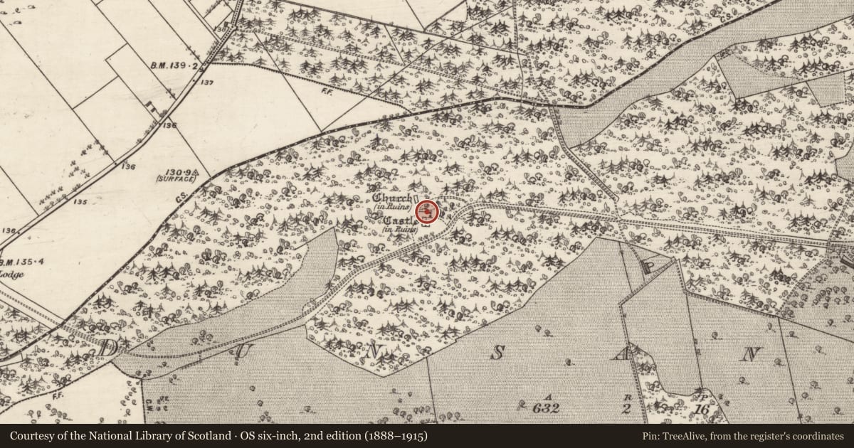 Ordnance Survey six-inch map, 2nd edition (1888–1915) covering the location of Icehouse, Dunsandle, County Galway, with a pin at the register's coordinates