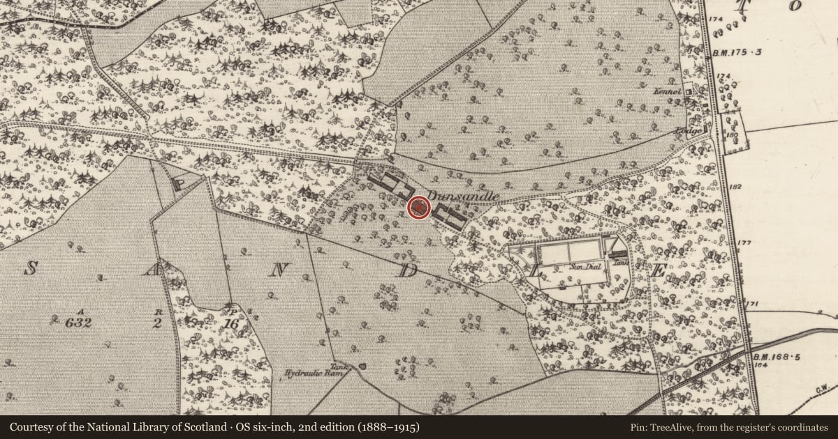 Ordnance Survey six-inch map, 2nd edition (1888–1915) covering the location of Country house, Dunsandle, County Galway, with a pin at the register's coordinates