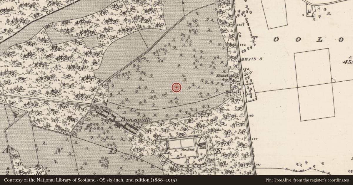 Ordnance Survey six-inch map, 2nd edition (1888–1915) covering the location of Ringfort - rath, Dunsandle, County Galway, with a pin at the register's coordinates