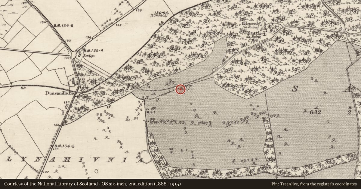 Ordnance Survey six-inch map, 2nd edition (1888–1915) covering the location of Ringfort - rath, Dunsandle, County Galway, with a pin at the register's coordinates