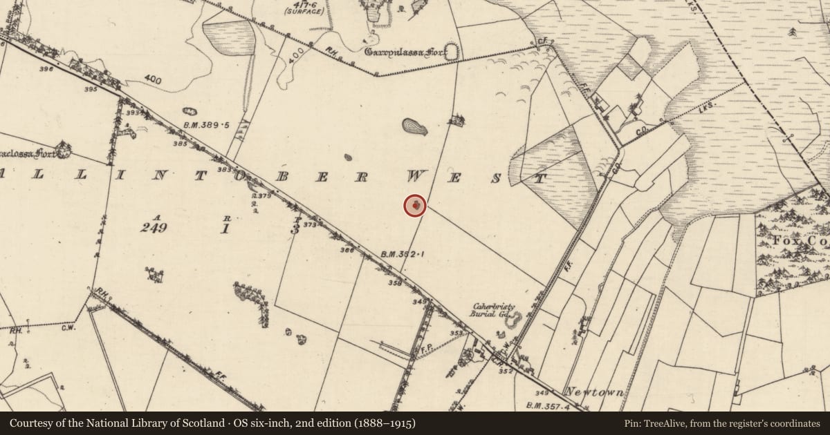 Ordnance Survey six-inch map, 2nd edition (1888–1915) covering the location of Quarry, Ballintober West, County Galway, with a pin at the register's coordinates