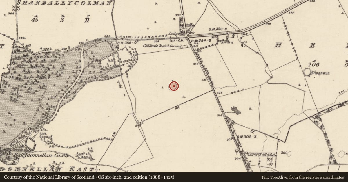 Ordnance Survey six-inch map, 2nd edition (1888–1915) covering the location of Ringfort - rath, Ballydonnellan East, County Galway, with a pin at the register's coordinates