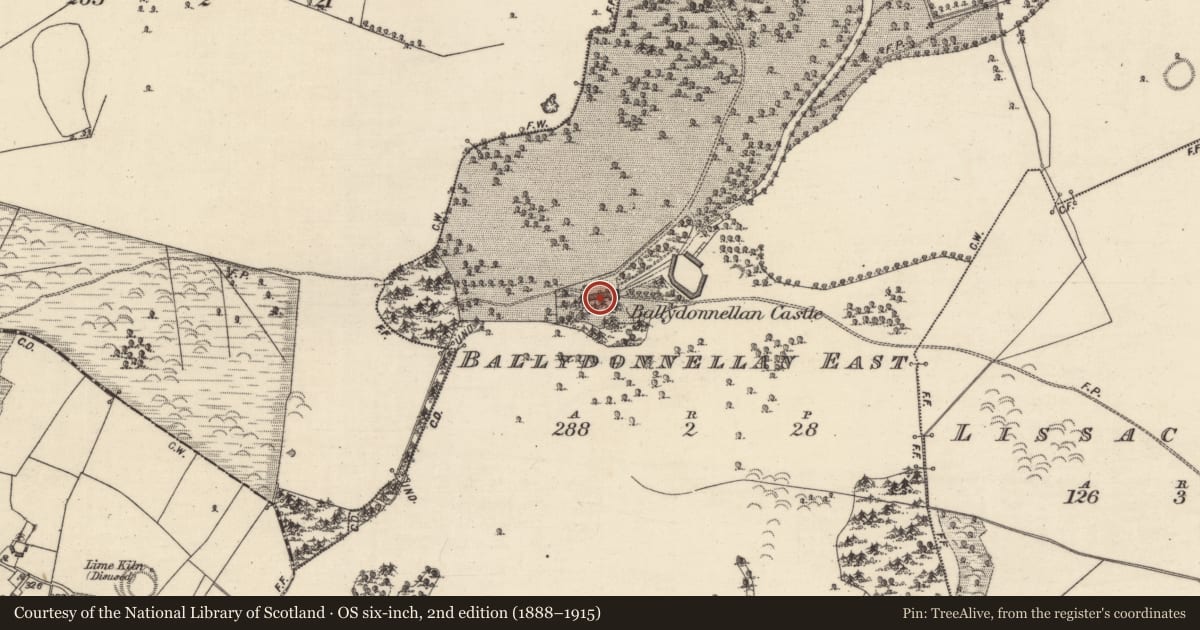Ordnance Survey six-inch map, 2nd edition (1888–1915) covering the location of House - 18th/19th century, Ballydonnellan East, County Galway, with a pin at the register's coordinates