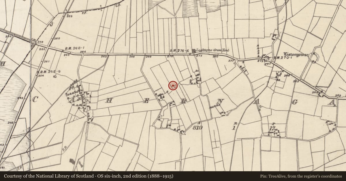 Ordnance Survey six-inch map, 2nd edition (1888–1915) covering the location of Ringfort - rath, Cahernagarry, County Galway, with a pin at the register's coordinates