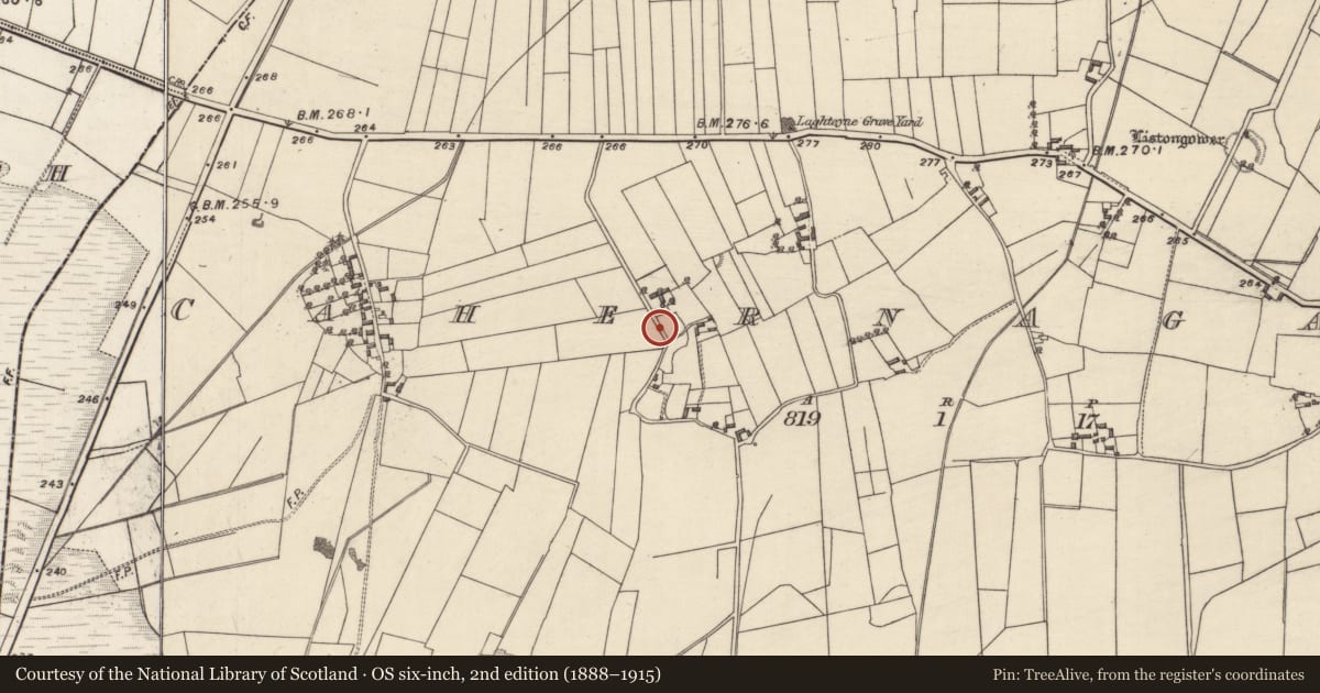 Ordnance Survey six-inch map, 2nd edition (1888–1915) covering the location of Enclosure, Cahernagarry, County Galway, with a pin at the register's coordinates
