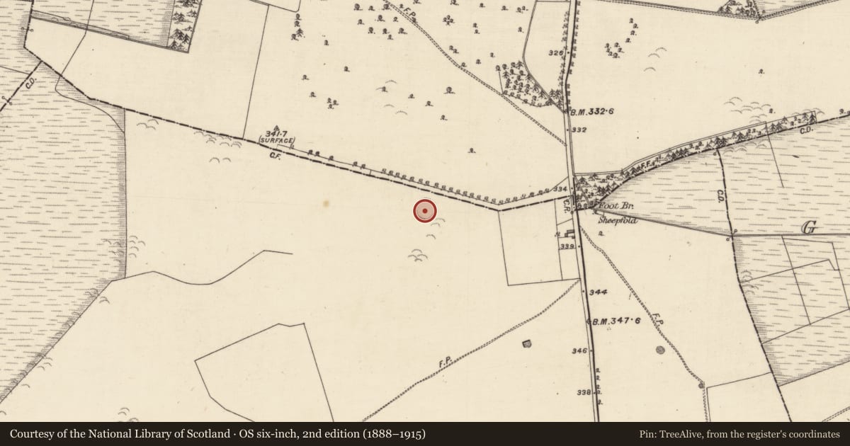 Ordnance Survey six-inch map, 2nd edition (1888–1915) covering the location of Barrow - ring-barrow, Carra, County Galway, with a pin at the register's coordinates