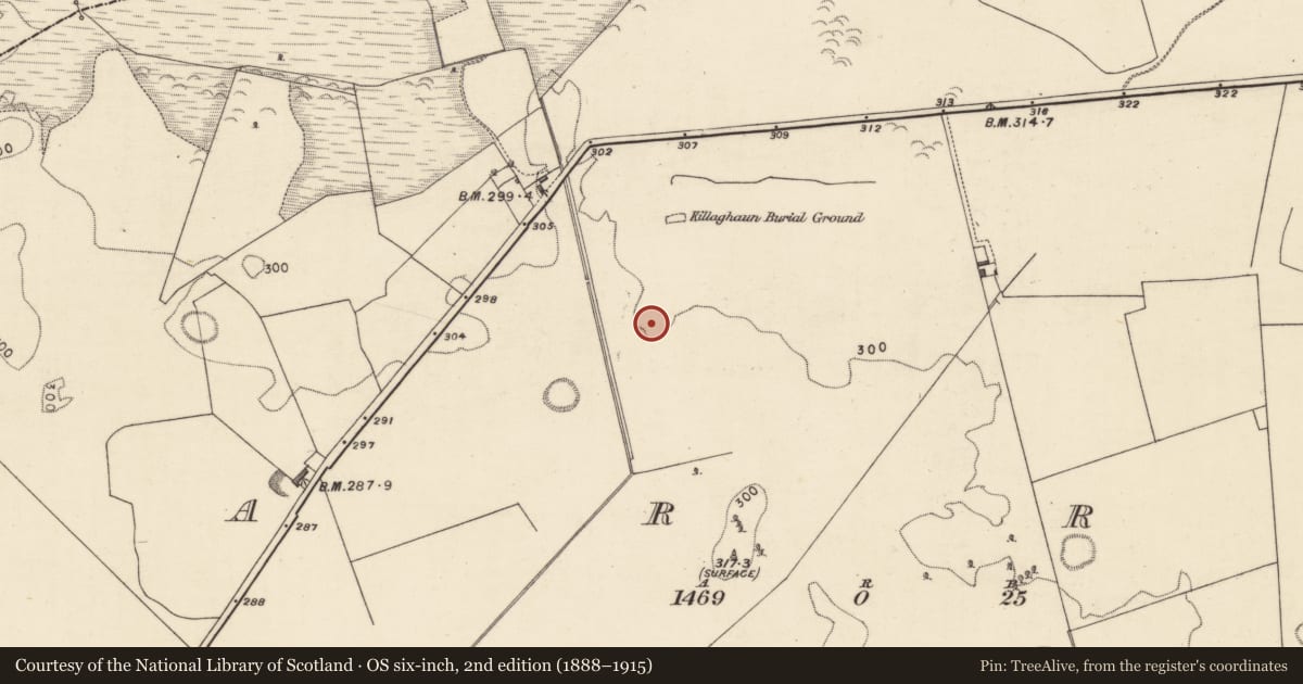 Ordnance Survey six-inch map, 2nd edition (1888–1915) covering the location of Enclosure, Carra, County Galway, with a pin at the register's coordinates