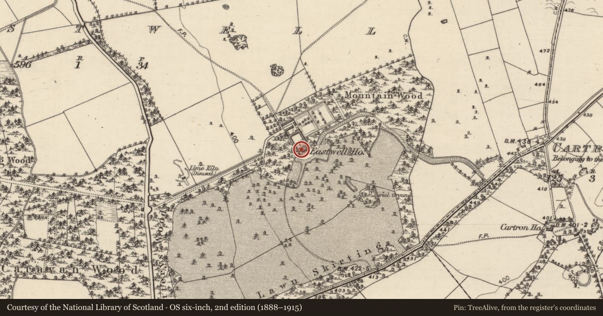 Ordnance Survey six-inch map, 2nd edition (1888–1915) covering the location of House - 18th/19th century, Eastwell, County Galway, with a pin at the register's coordinates