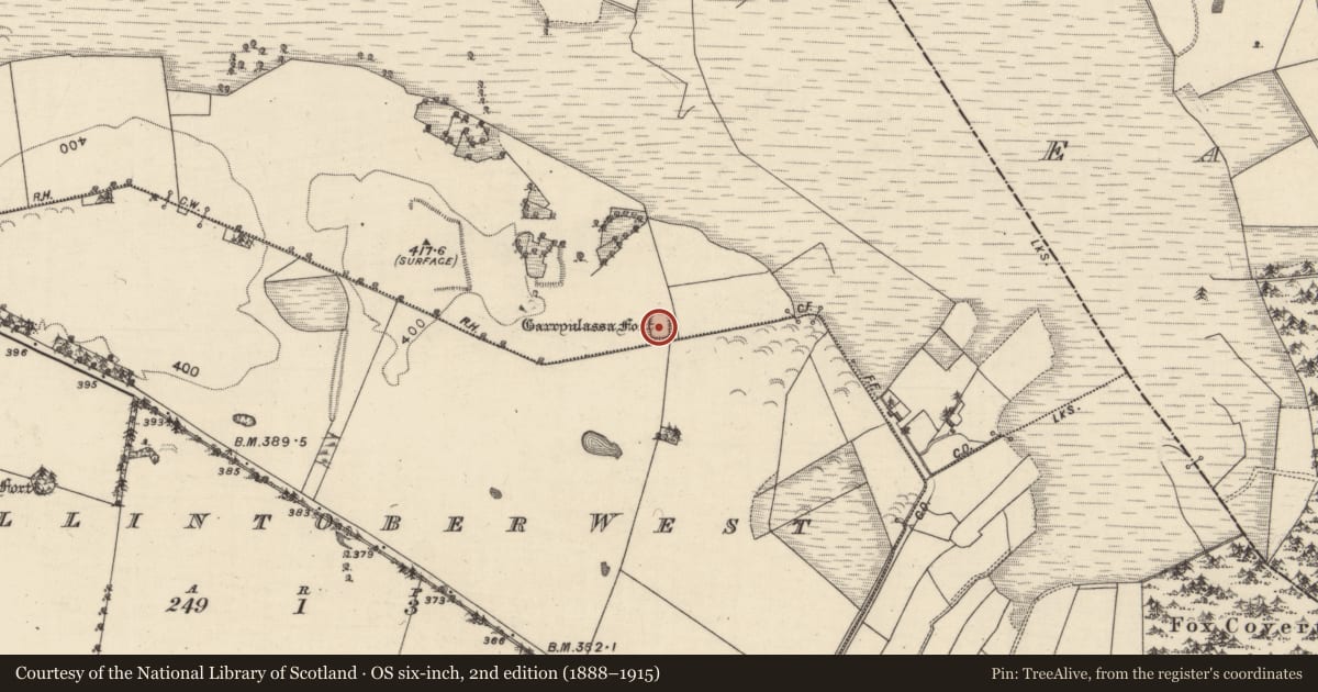 Ordnance Survey six-inch map, 2nd edition (1888–1915) covering the location of Ringfort - rath, Glennaskehy, County Galway, with a pin at the register's coordinates