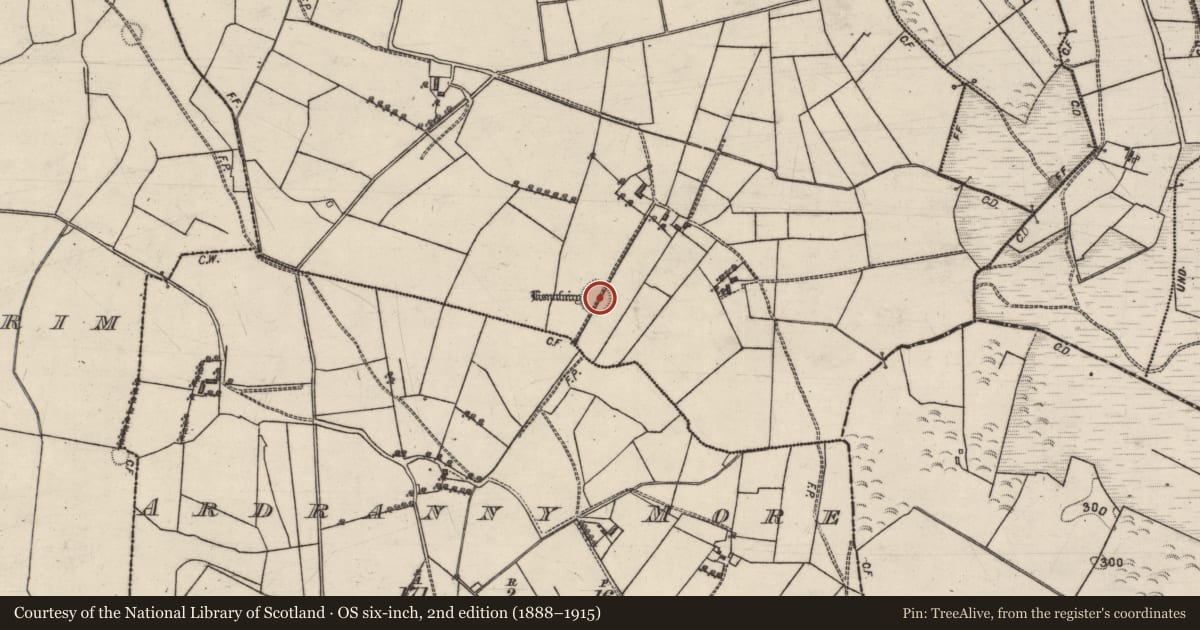 Ordnance Survey six-inch map, 2nd edition (1888–1915) covering the location of Ringfort - unclassified, Ardranny Beg, County Galway, with a pin at the register's coordinates