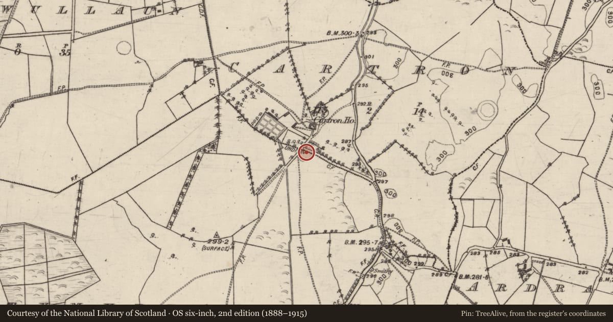 Ordnance Survey six-inch map, 2nd edition (1888–1915) covering the location of Ringfort - rath, Cartron, Cooltymurraghy, County Galway, with a pin at the register's coordinates