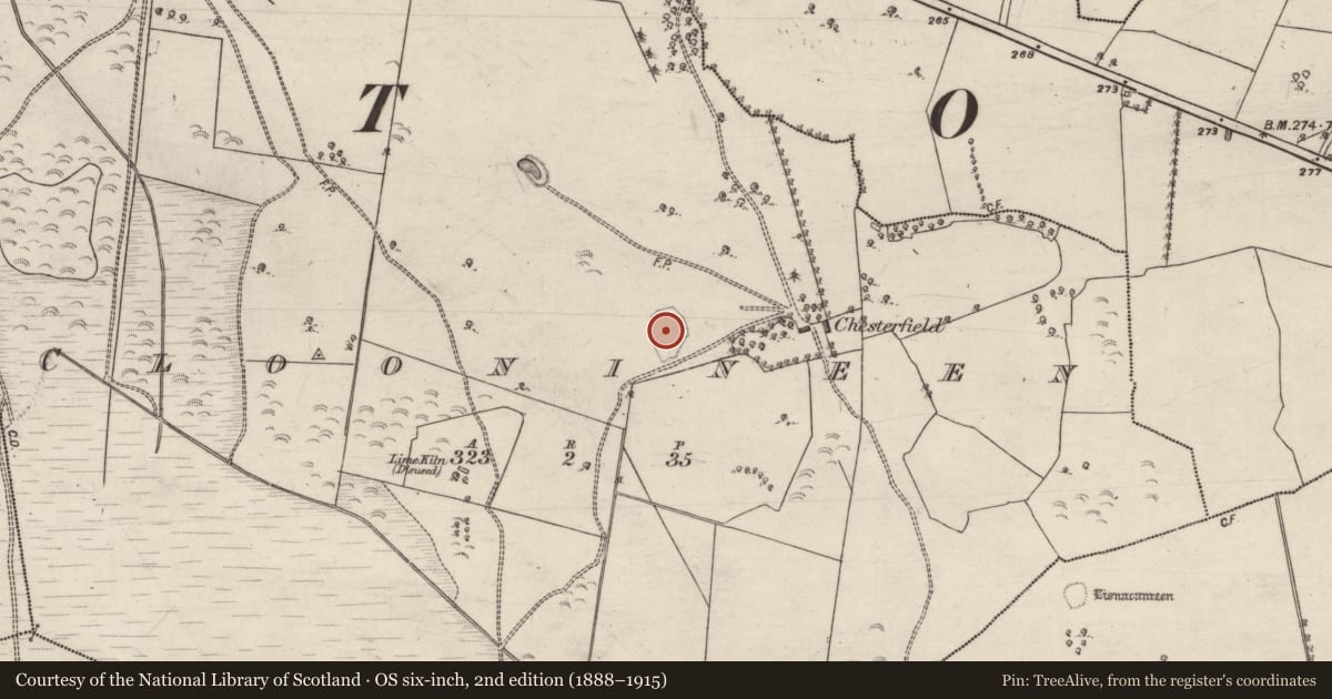 Ordnance Survey six-inch map, 2nd edition (1888–1915) covering the location of Ringfort - rath, Cloonineen, County Galway, with a pin at the register's coordinates
