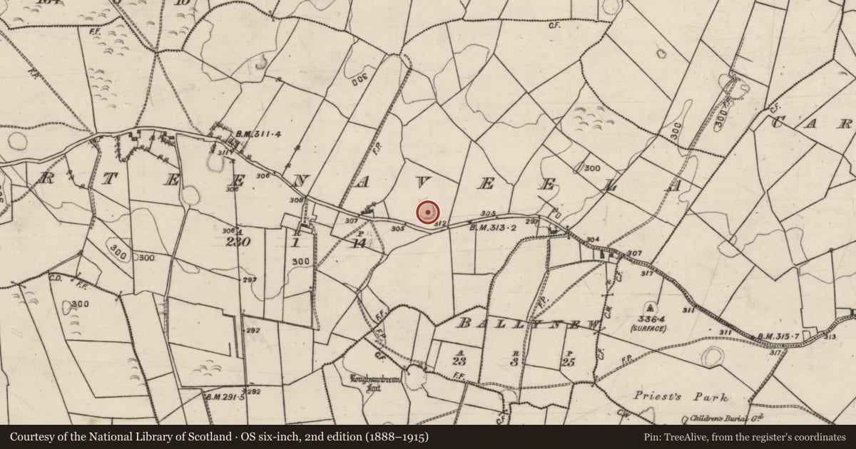 Ordnance Survey six-inch map, 2nd edition (1888–1915) covering the location of Ringfort - rath, Gorteenaveela, County Galway, with a pin at the register's coordinates