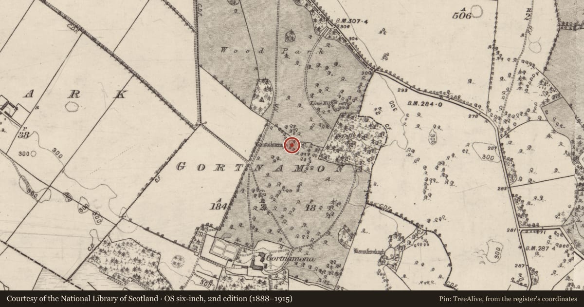 Ordnance Survey six-inch map, 2nd edition (1888–1915) covering the location of Ringfort - rath, Gortnamona, County Galway, with a pin at the register's coordinates