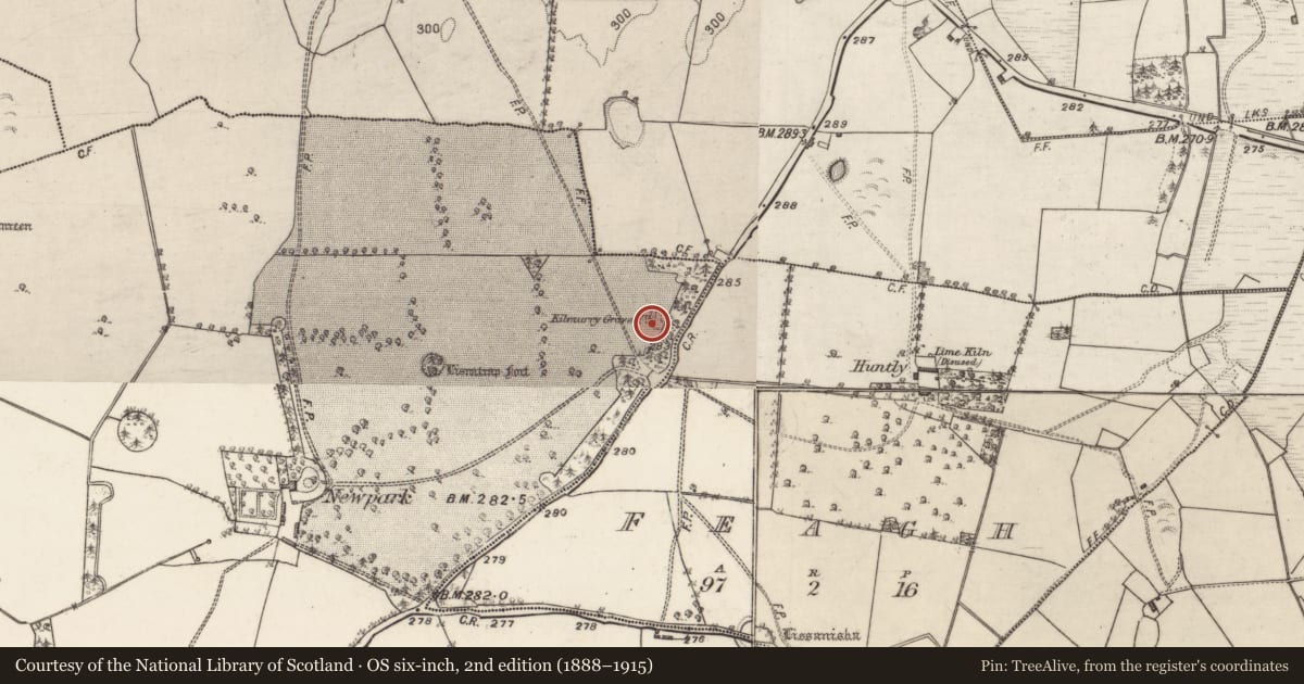 Ordnance Survey six-inch map, 2nd edition (1888–1915) covering the location of Children's burial ground, Skecoor, County Galway, with a pin at the register's coordinates