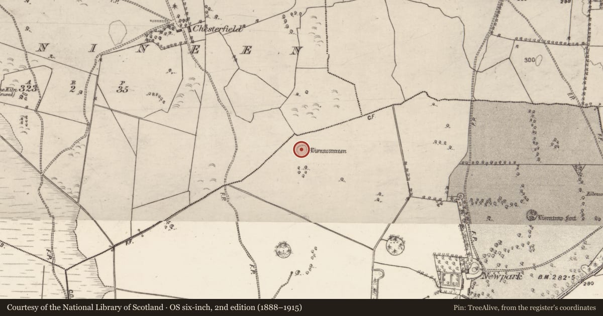 Ordnance Survey six-inch map, 2nd edition (1888–1915) covering the location of Ringfort - rath, Skecoor, County Galway, with a pin at the register's coordinates
