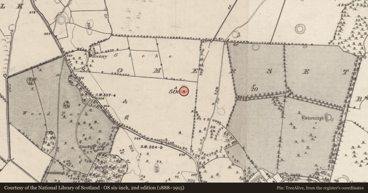 Ordnance Survey six-inch map, 2nd edition (1888–1915) covering the location of Ringfort - rath, Somerset, County Galway, with a pin at the register's coordinates