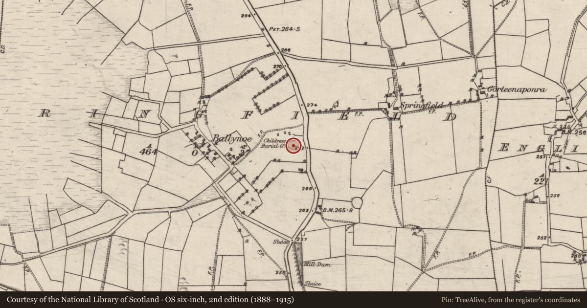 Ordnance Survey six-inch map, 2nd edition (1888–1915) covering the location of Ringfort - rath, Springfield, County Galway, with a pin at the register's coordinates