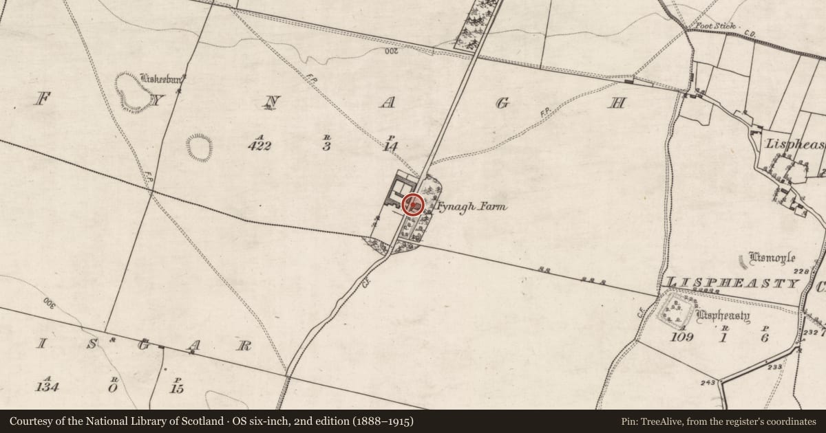 Ordnance Survey six-inch map, 2nd edition (1888–1915) covering the location of House - 18th/19th century, Fynagh, County Galway, with a pin at the register's coordinates