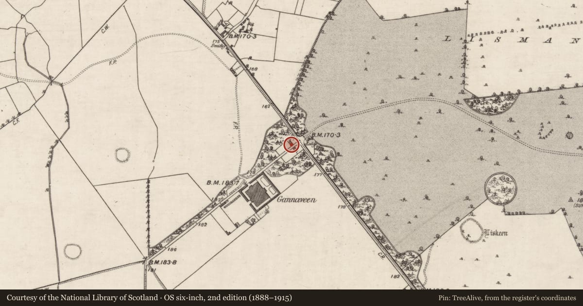 Ordnance Survey six-inch map, 2nd edition (1888–1915) covering the location of House - 18th/19th century, Gannaveen, County Galway, with a pin at the register's coordinates