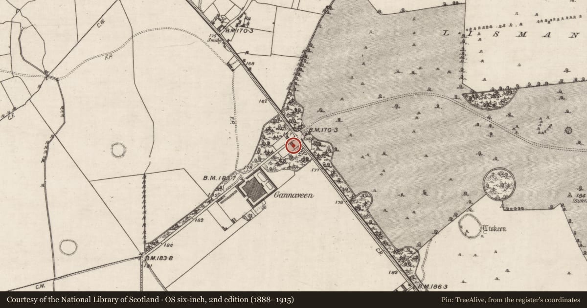Ordnance Survey six-inch map, 2nd edition (1888–1915) covering the location of House - 18th/19th century, Gannaveen, County Galway, with a pin at the register's coordinates