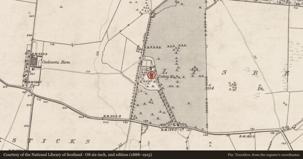 Ordnance Survey six-inch map, 2nd edition (1888–1915) covering the location of House - 18th/19th century, Lisbeg, County Galway, with a pin at the register's coordinates