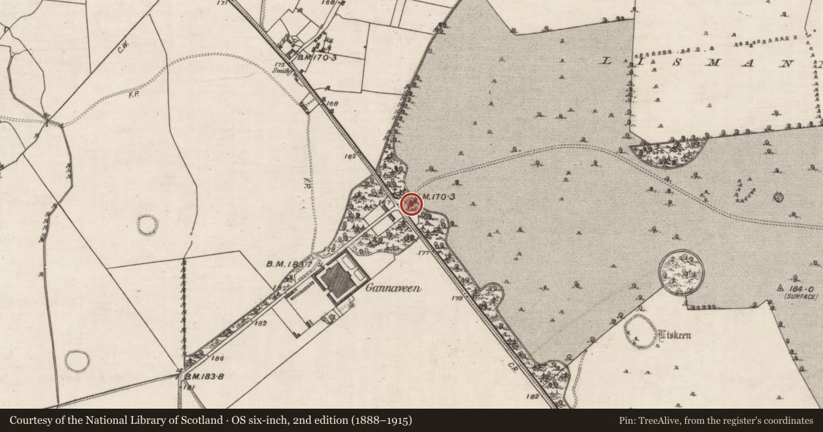 Ordnance Survey six-inch map, 2nd edition (1888–1915) covering the location of House - 18th/19th century, Lismanny, County Galway, with a pin at the register's coordinates