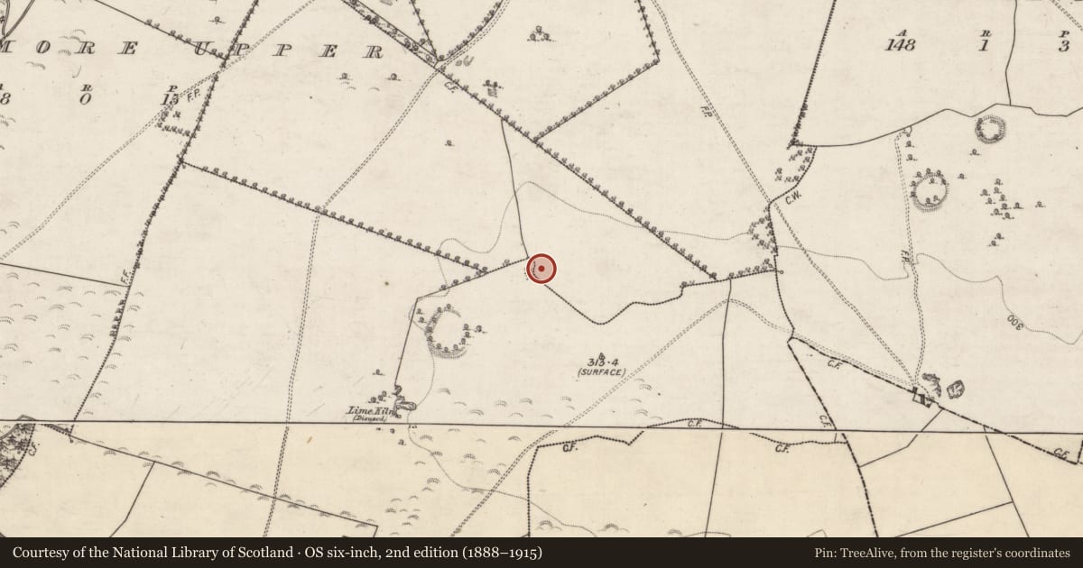 Ordnance Survey six-inch map, 2nd edition (1888–1915) covering the location of Enclosure, Ballymore Upper, County Galway, with a pin at the register's coordinates