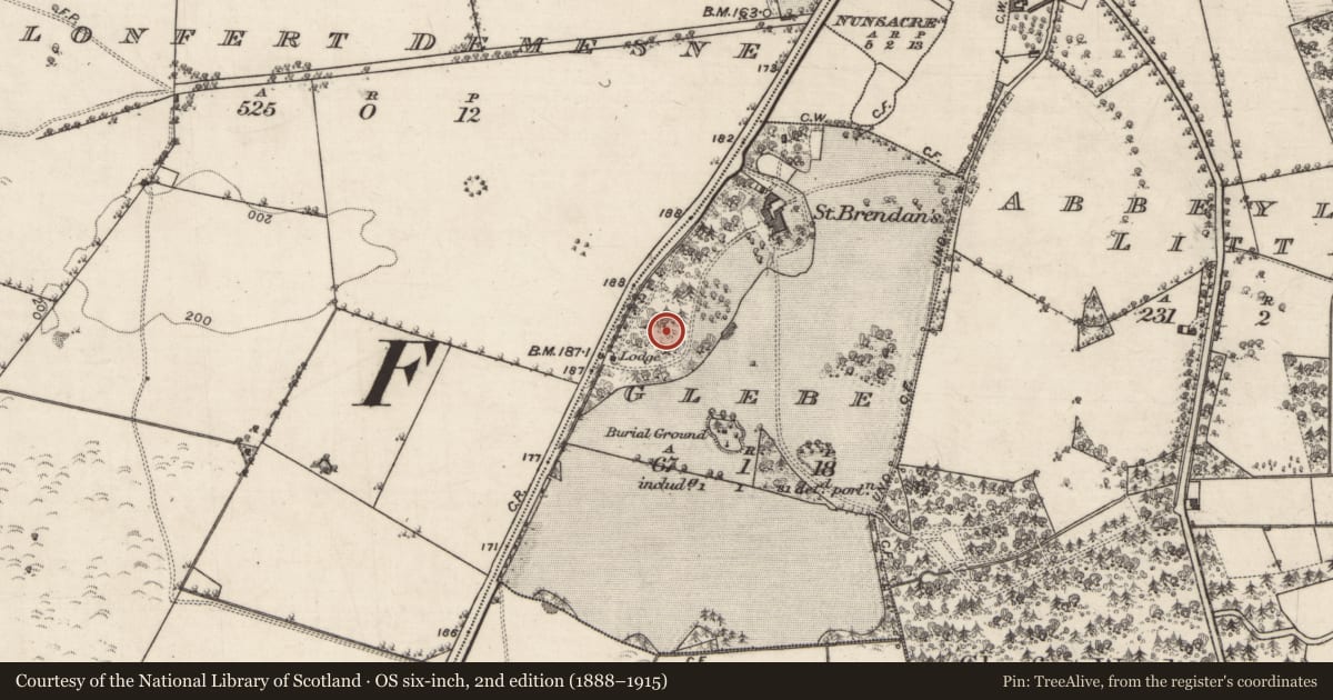 Ordnance Survey six-inch map, 2nd edition (1888–1915) covering the location of House - 18th/19th century, Glebe, County Galway, with a pin at the register's coordinates