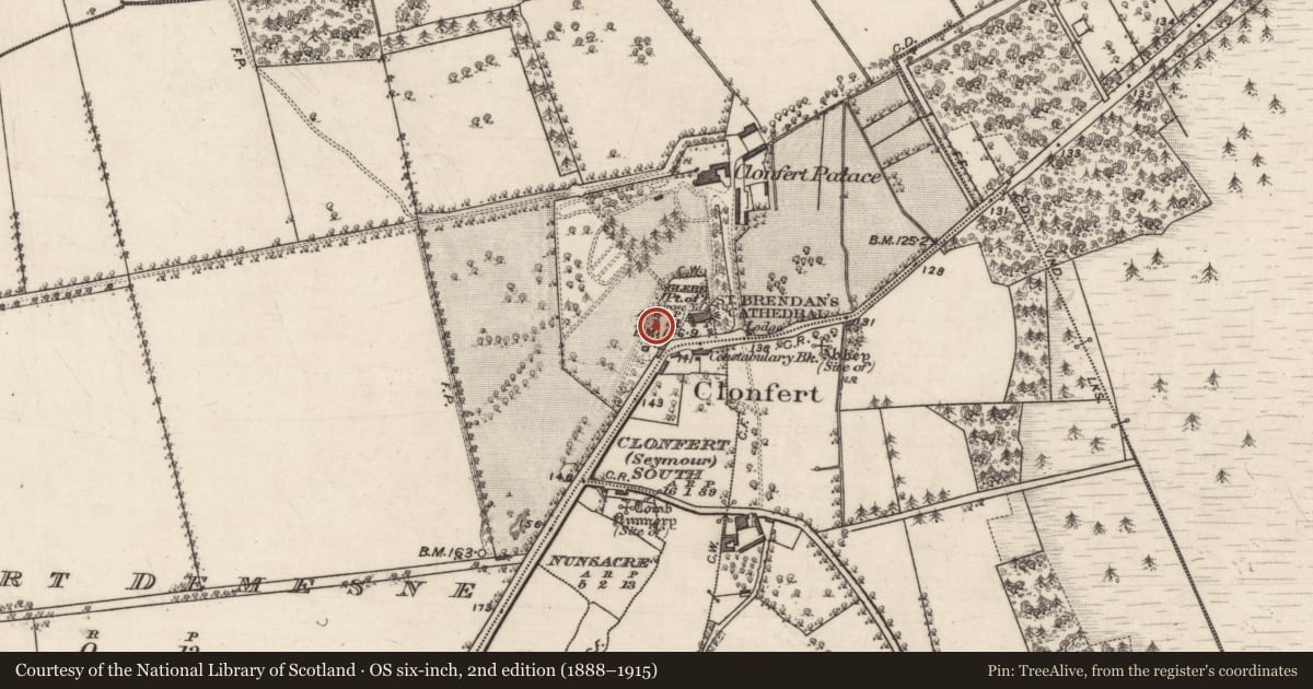 Ordnance Survey six-inch map, 2nd edition (1888–1915) covering the location of Mass-rock, Glebe (Part of), County Galway, with a pin at the register's coordinates