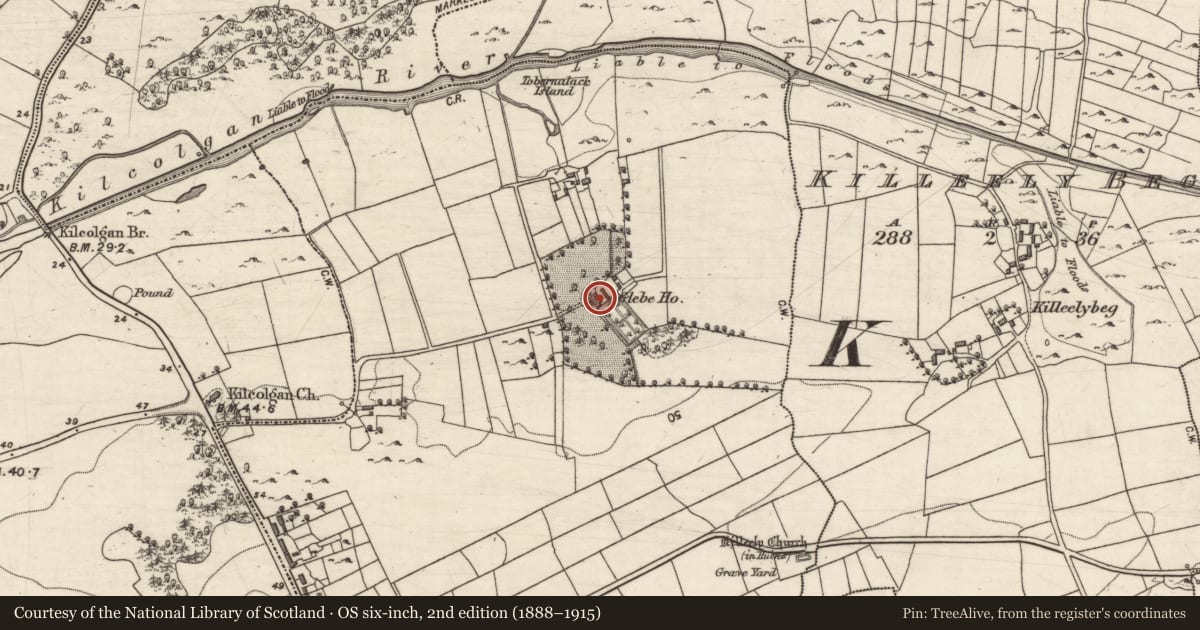 Ordnance Survey six-inch map, 2nd edition (1888–1915) covering the location of House - 18th/19th century, Killeely More, County Galway, with a pin at the register's coordinates